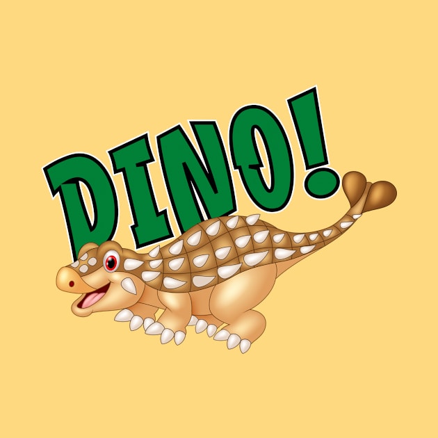 Cute Happy Dinosaur Spiked Dino by Dallen Fox