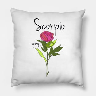 Scorpio zodiac sign horoscope flower art Pillow