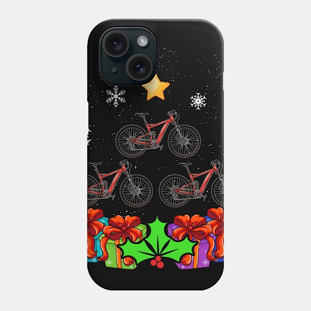 Funny Cycling Christmas Tree Decor Gift Xmas Stockings Phone Case by thuden1738