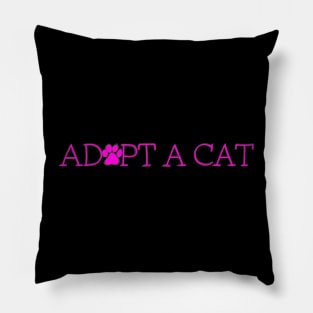 Adopt A Cat Pink And Black Pillow