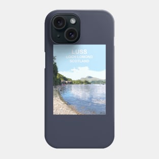 Luss Loch Lomond Scotland Scottish Travel location poster Phone Case