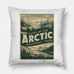 Gates Of The Arctic National Park Vintage Pillow