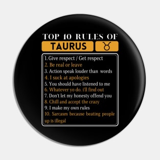 Top 10 rules of Taurus, Taurus Traits Facts Horoscope Zodiac Pin