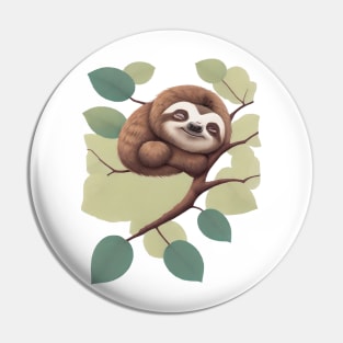 Cute sloth sleeping Pin