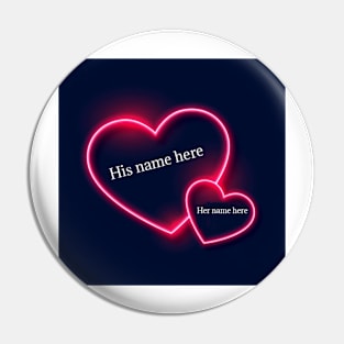 write name heart Pin