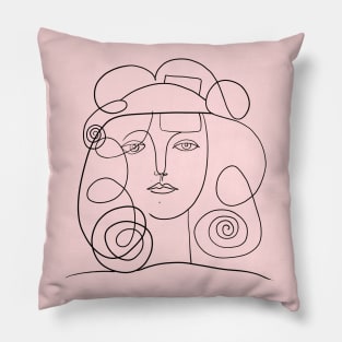 Picasso Line Art - Woman's Head #2 Pillow