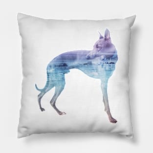 Blue & Purple Waves Whippet Pillow