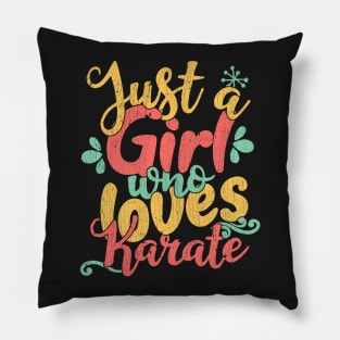 Just A Girl Who Loves Karate Gift graphic Pillow