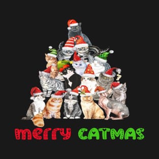 Meowy Christmas Cat Lover T-Shirt