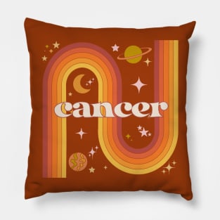 Cancer Warm Rainbow - 70s Cancer Zodiac Pillow