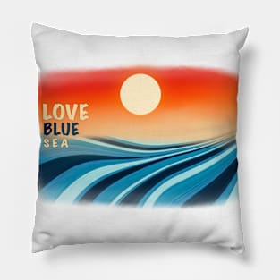 Love Blue Sea Geometric #55 Pillow