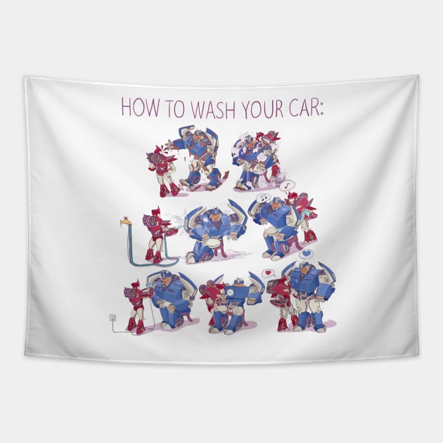 How to wash your car Tapestry by charliedzilla
