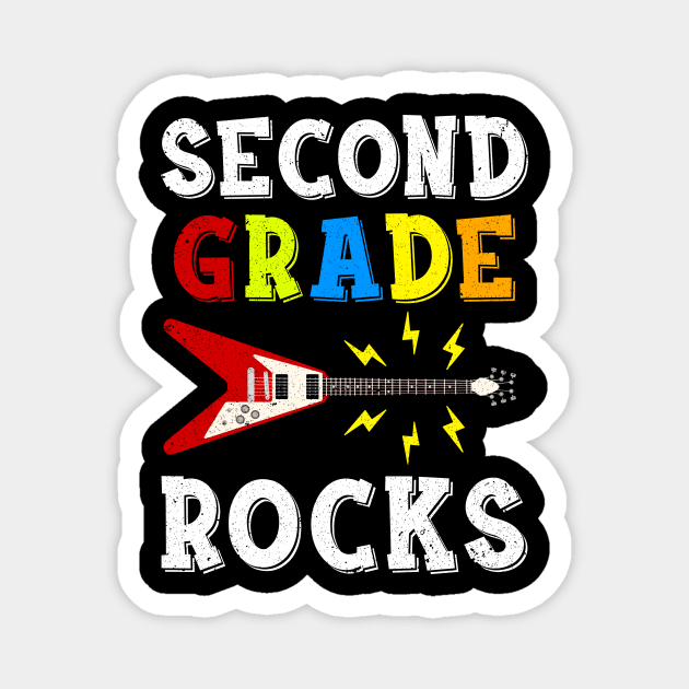 Second Grade Rocks Teacher Student Kid Back To School Magnet by hardyhtud