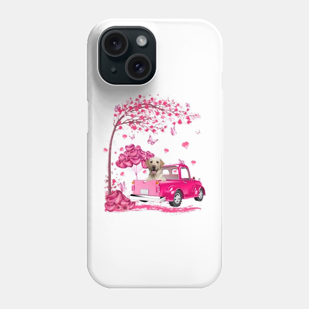 Valentine's Day Love Pickup Truck Yellow Labrador Phone Case by TATTOO project