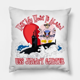 Half My Heart is Aboard the USS Jimmy Carter Pillow