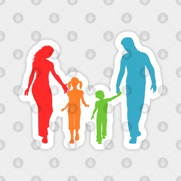 Family day, father, mother, kids Magnet by Semenov