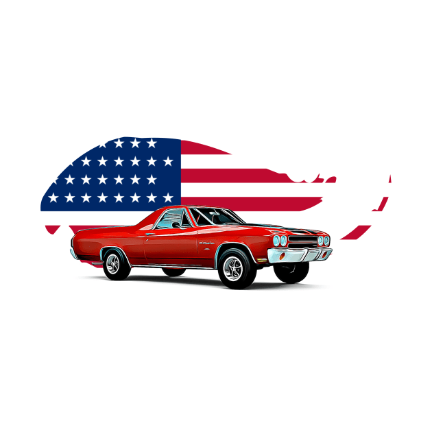 El Camino USA Print by Auto-Prints