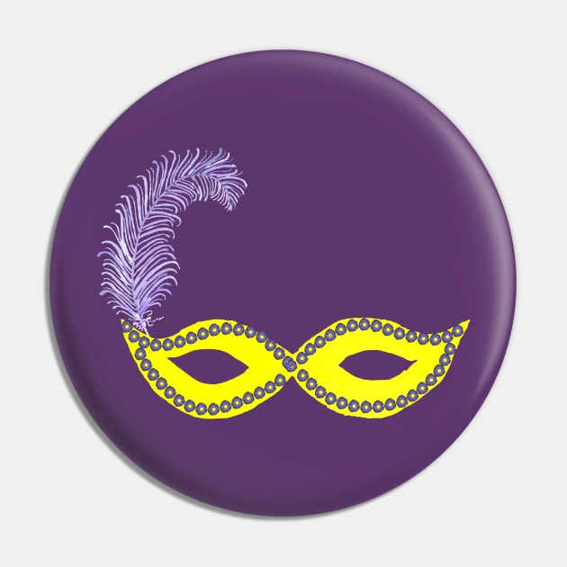 Mardi Gras Mask Pin by Stacy Sepulvado Studio