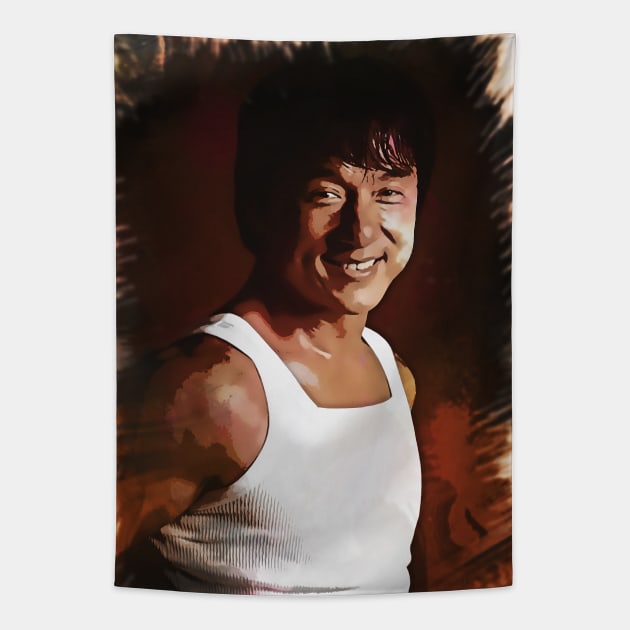 Jackie Chan Portrait Tapestry by Naumovski