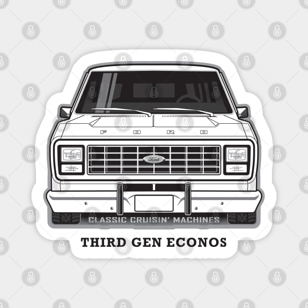 Third Gen Econos 1975 - 1991 BW Magnet by RBDesigns