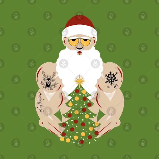 Père Noël musclé et tatoué by Mimie20