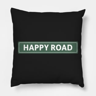 Happy Road Street Sign Pillow