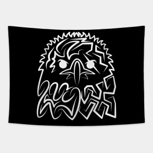 Black and White Tribal Eagle Tapestry