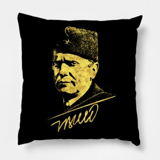 Josip Broz TITO the President of Yugoslavia SFRJ Abstract Portrait Pillow