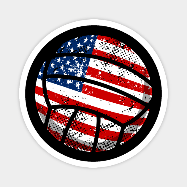 Volleyball American Flag 4Th Of July Magnet by schaefersialice