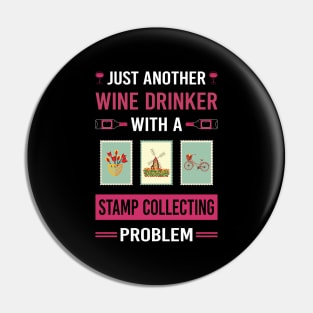 Wine Drinker Stamp Collecting Stamps Philately Philatelist Pin