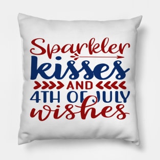 Sparkler Kisses and 4th of July Wishes Pillow