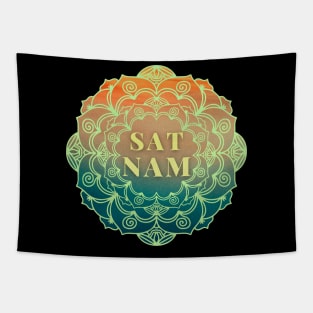 Sat Nam Retro Mandala Mantra Yoga Ayurveda Meditation Tapestry