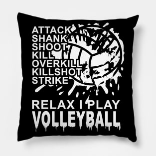 RELAX I Play Volleyball T-Shirt Pillow