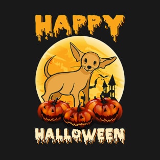 Chihuahua Halloween Scary Pumpkin Moon T-Shirt