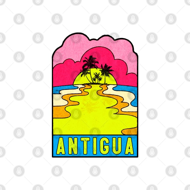 Antigua Groovy Sunset 70's Hippie Hippy Vintage Barbuda by DD2019