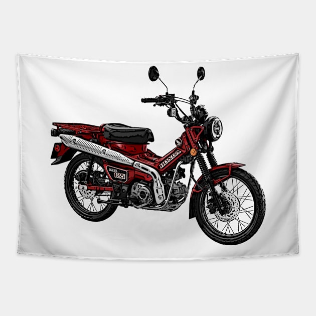 Trail 125 Motorcycle Art Tapestry by TripleTreeAdv