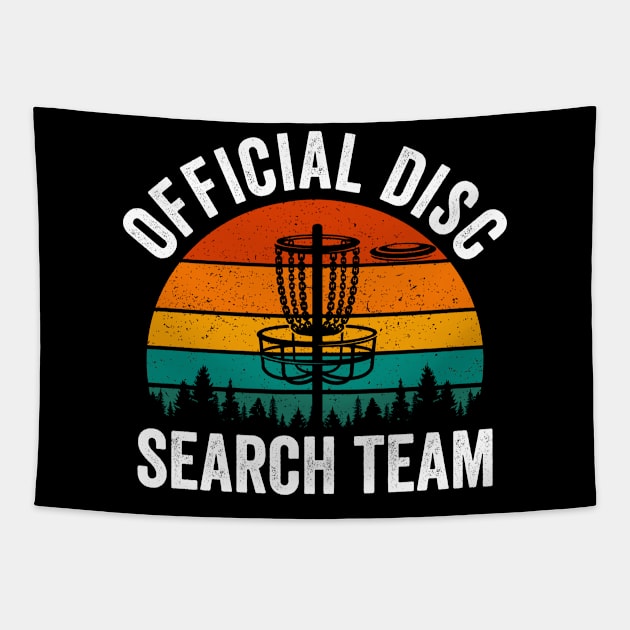 Official Disc Search Team Funny Disc Golf Player Tapestry by Visual Vibes