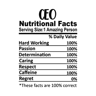 Ceo Nutrition Facts Funny T-Shirt