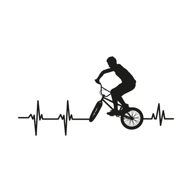 BMX Heartbeat Cyclist Pulse Biker Cycling by Foxxy Merch