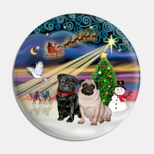 "Christmas Magic" with Two Pugs Pin