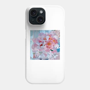 Pink Bouquet in Crystal Vase Phone Case