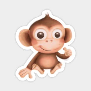 Cute Monkey Drawing Magnet