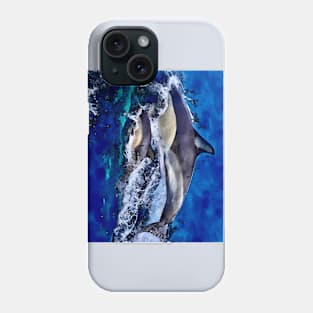 Dolphin mama and her baby Phone Case