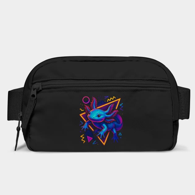 Retro Neon Axolotl by Reptiq's Store
