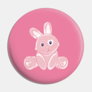 Pink Heart Bunny Pin