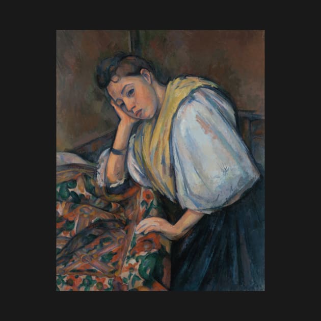 Young Italian Woman at a Table by Paul Cezanne by Classic Art Stall