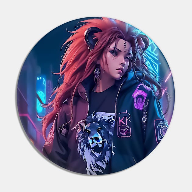 Lion woman portrait cyber art Pin by TomFrontierArt