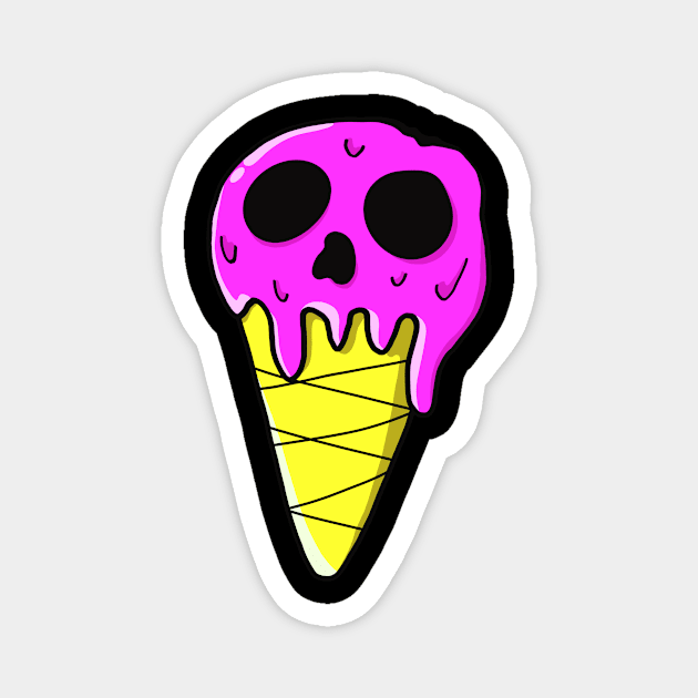 Anime Kawaii Skull Ice Cream Sticker Gift Magnet by Foxxy Merch