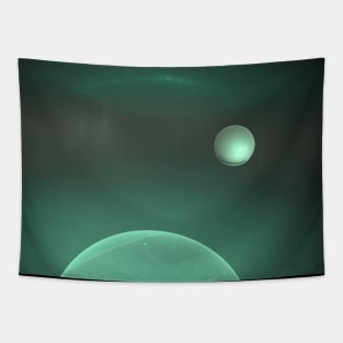 Abstract of green planet Tapestry