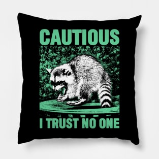 Cautious Raccoon Pillow